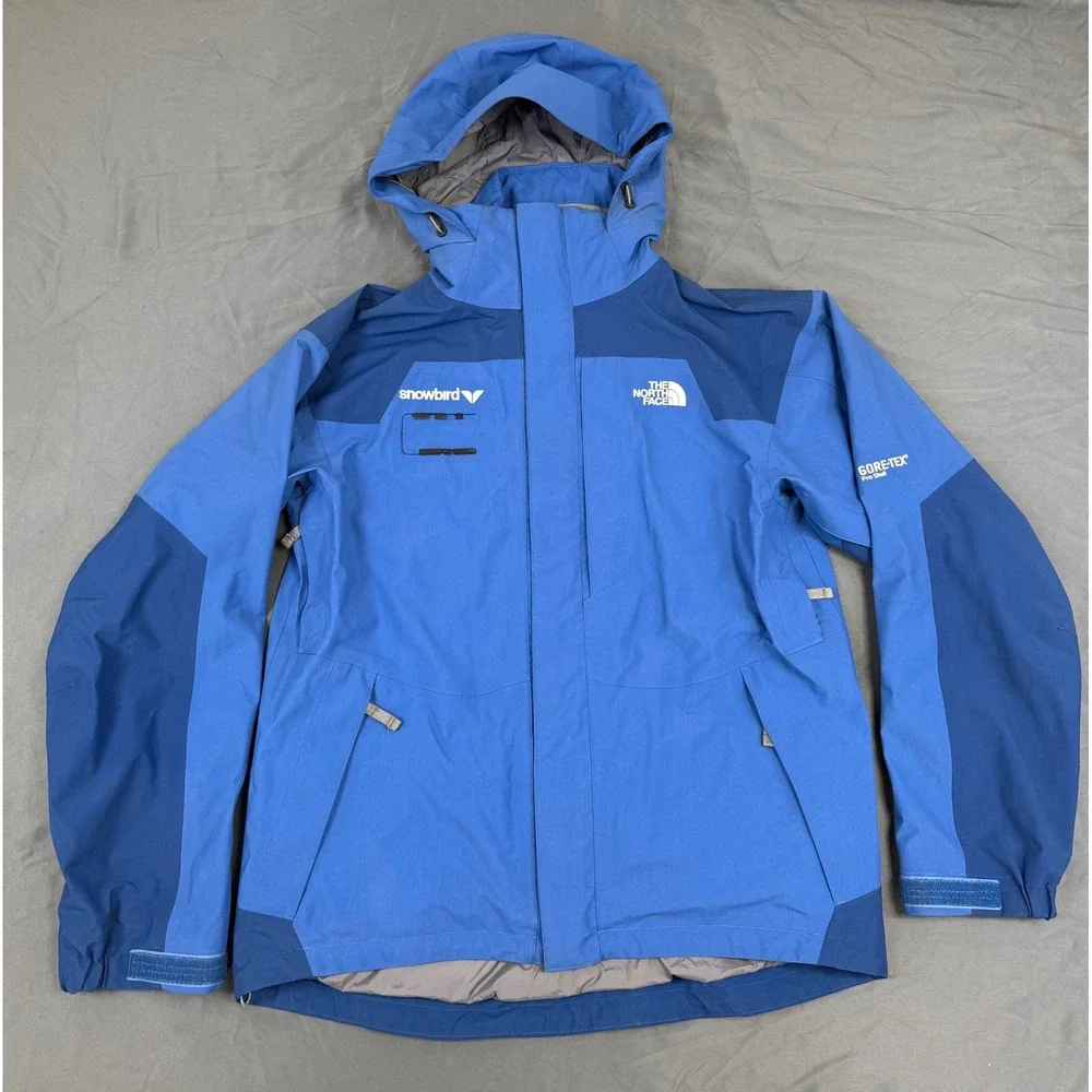 The North Face Mens Gore-Tex Pro Shell Snowbird Ski Jacket Blue Medium Hooded